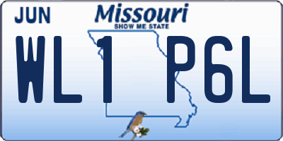MO license plate WL1P6L