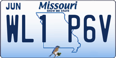 MO license plate WL1P6V