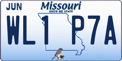 MO license plate WL1P7A
