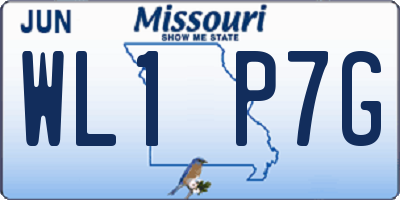 MO license plate WL1P7G