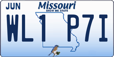 MO license plate WL1P7I