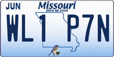 MO license plate WL1P7N