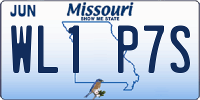 MO license plate WL1P7S