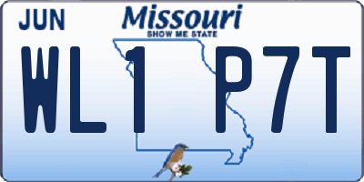 MO license plate WL1P7T