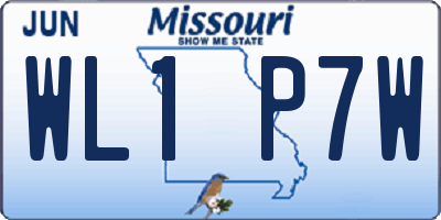 MO license plate WL1P7W