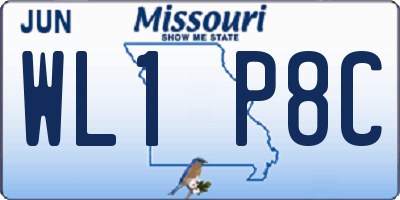MO license plate WL1P8C