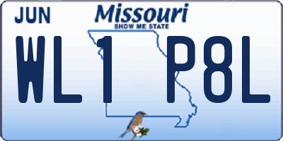 MO license plate WL1P8L