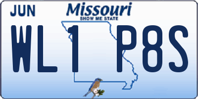 MO license plate WL1P8S