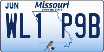 MO license plate WL1P9B