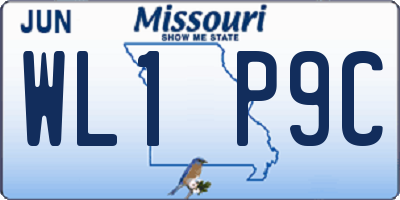 MO license plate WL1P9C