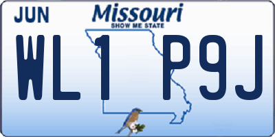 MO license plate WL1P9J