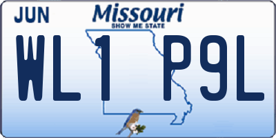 MO license plate WL1P9L