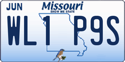 MO license plate WL1P9S