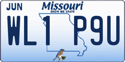 MO license plate WL1P9U