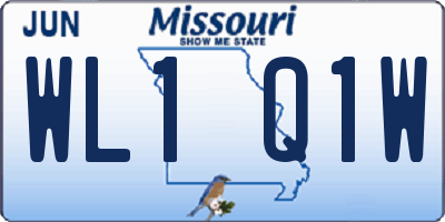 MO license plate WL1Q1W