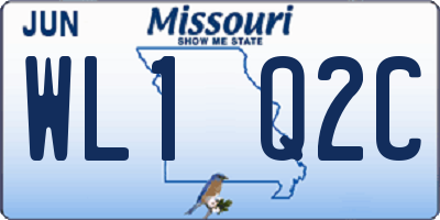 MO license plate WL1Q2C