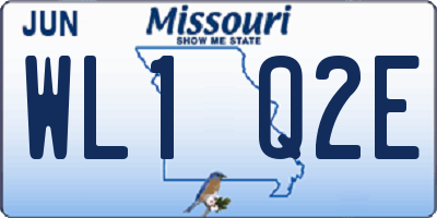 MO license plate WL1Q2E