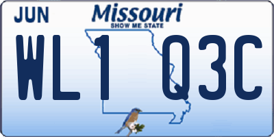 MO license plate WL1Q3C