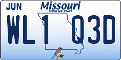 MO license plate WL1Q3D