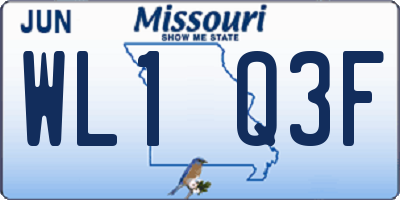 MO license plate WL1Q3F