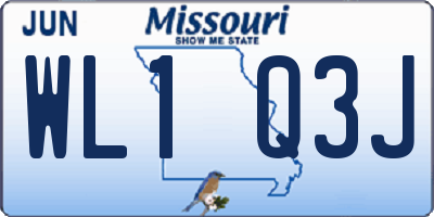 MO license plate WL1Q3J