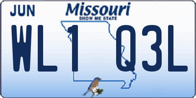 MO license plate WL1Q3L