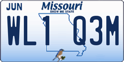 MO license plate WL1Q3M
