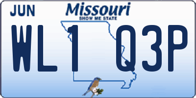 MO license plate WL1Q3P