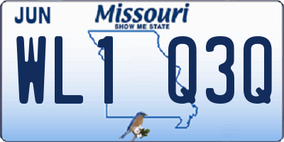 MO license plate WL1Q3Q