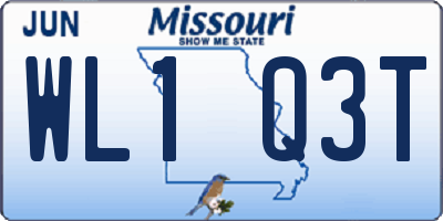 MO license plate WL1Q3T