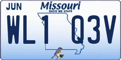 MO license plate WL1Q3V