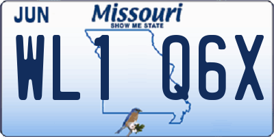 MO license plate WL1Q6X