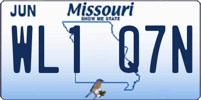 MO license plate WL1Q7N