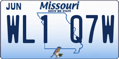 MO license plate WL1Q7W