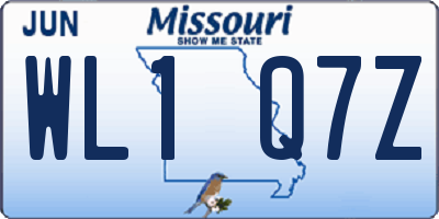 MO license plate WL1Q7Z
