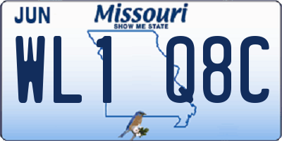 MO license plate WL1Q8C