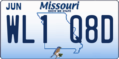 MO license plate WL1Q8D