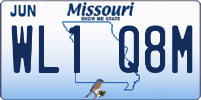 MO license plate WL1Q8M