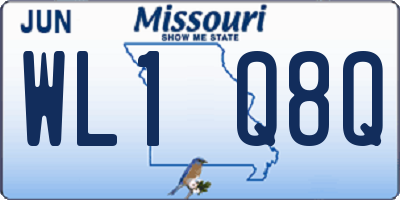 MO license plate WL1Q8Q