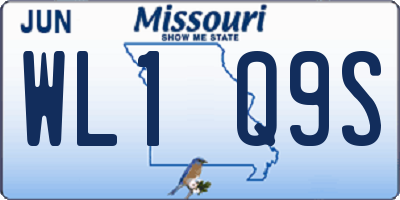 MO license plate WL1Q9S
