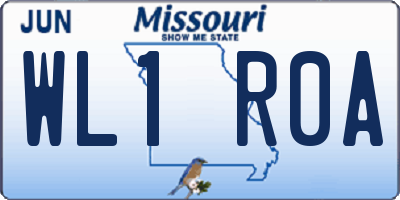 MO license plate WL1R0A
