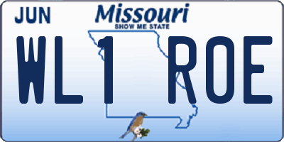 MO license plate WL1R0E