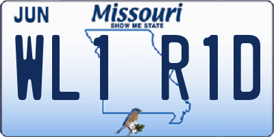 MO license plate WL1R1D