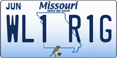 MO license plate WL1R1G