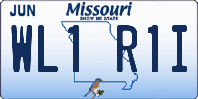 MO license plate WL1R1I