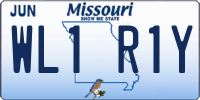 MO license plate WL1R1Y