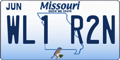 MO license plate WL1R2N