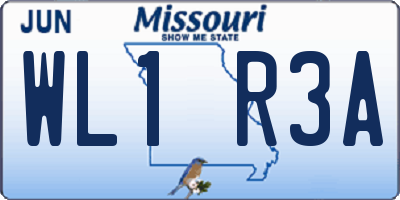 MO license plate WL1R3A