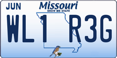 MO license plate WL1R3G