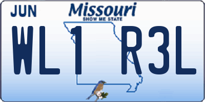 MO license plate WL1R3L